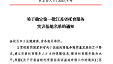 喜報🫒！万事平台入選第一批江蘇省托育服務實訓基地